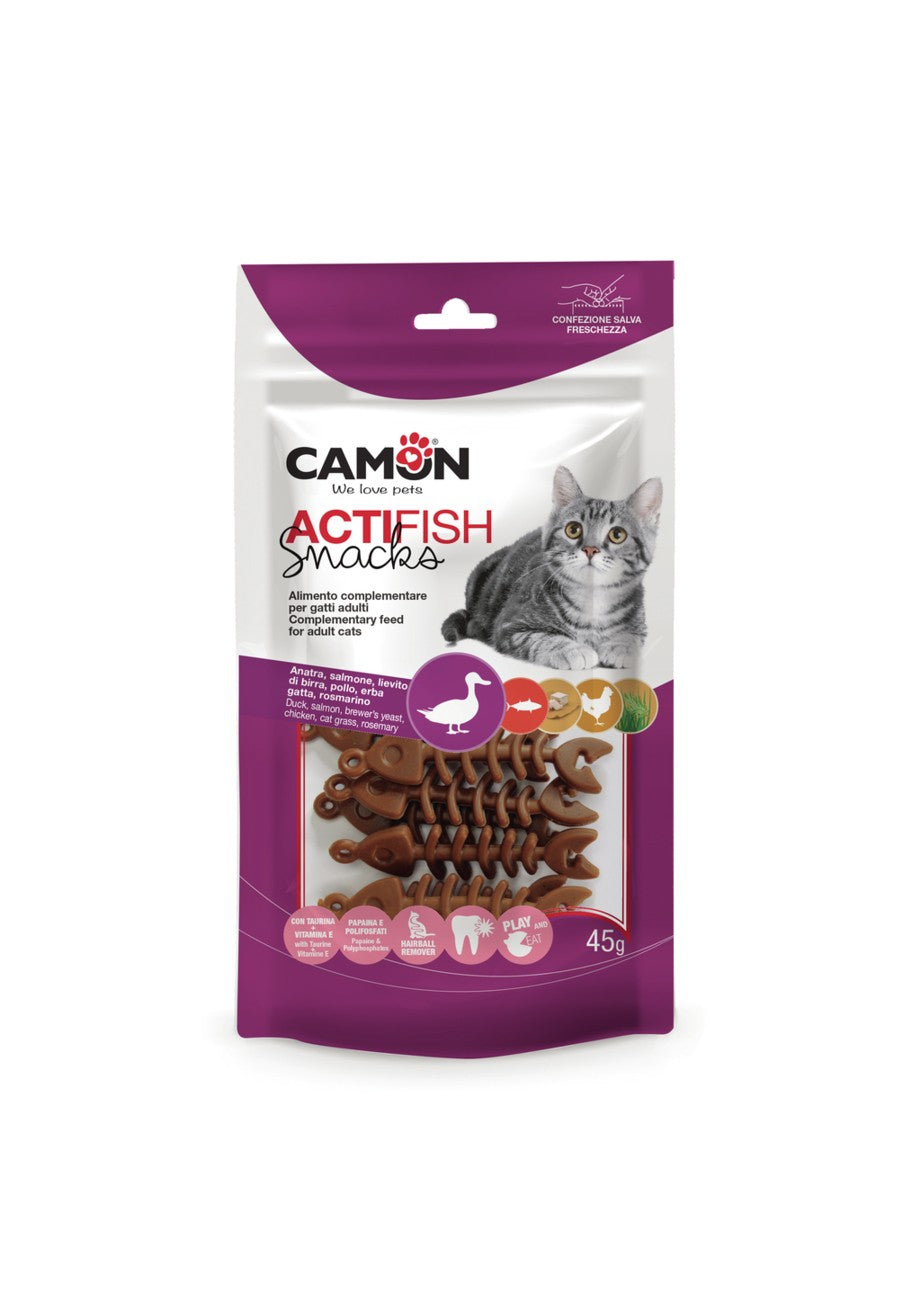 Confezione Camon Actifish snack per gatti 45g Confezione Camon Actifish snack per gatti 45g